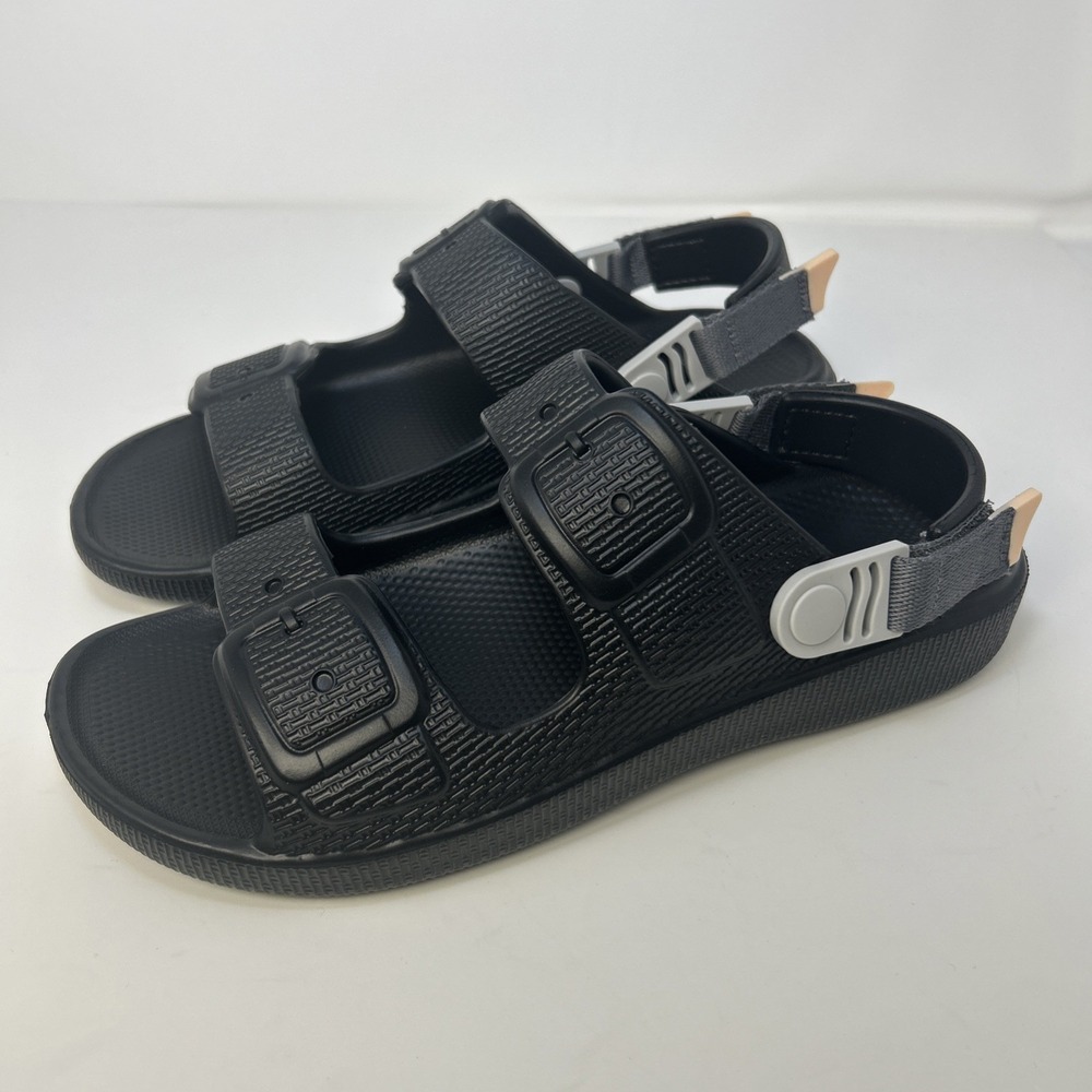 BBMVP Women's Size 9 Black EVA Platform Sandals - Double Buckle Adjustable Strap